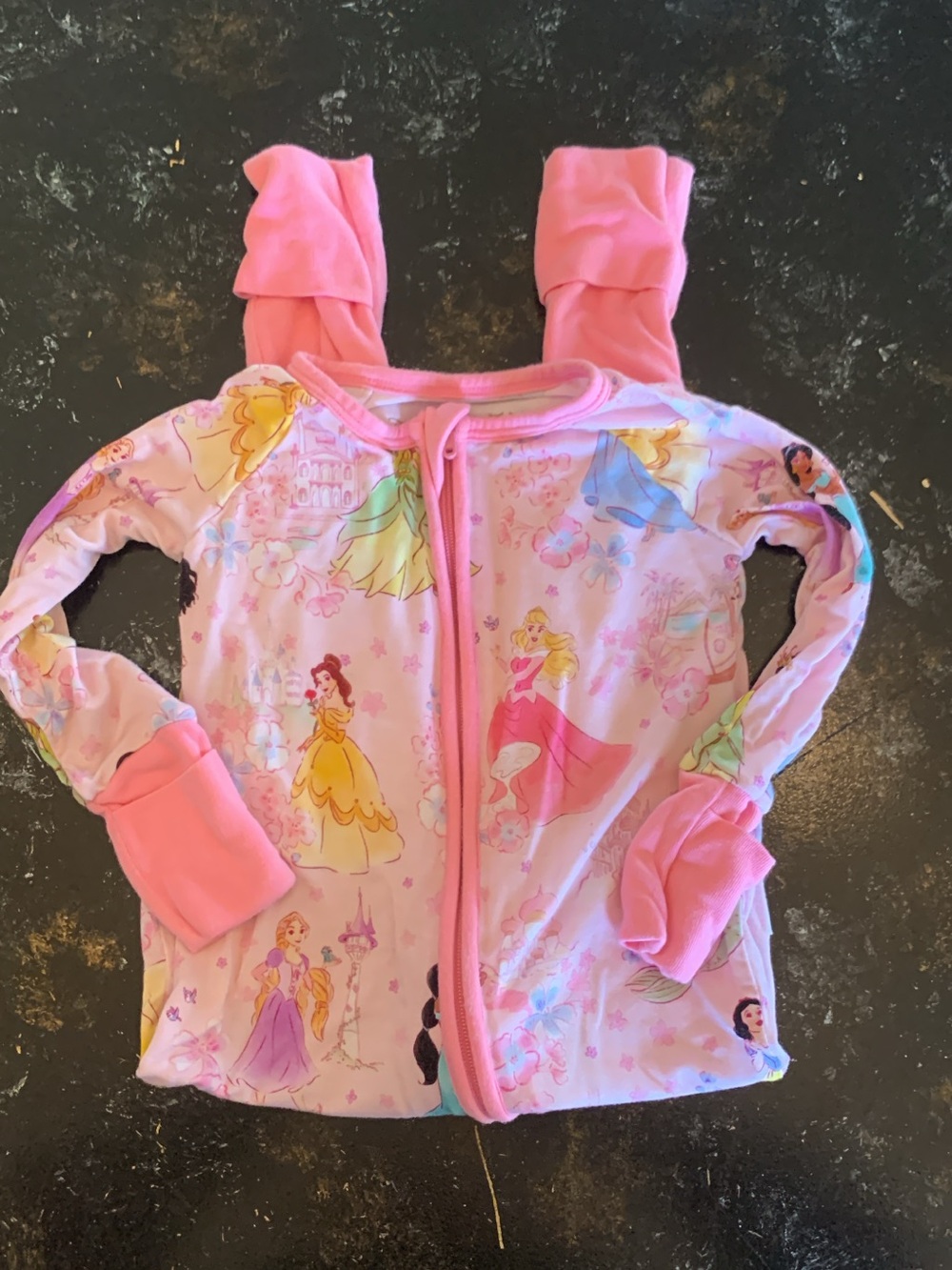 Little Sleepies Pink Disney Princess Zip Pajamas